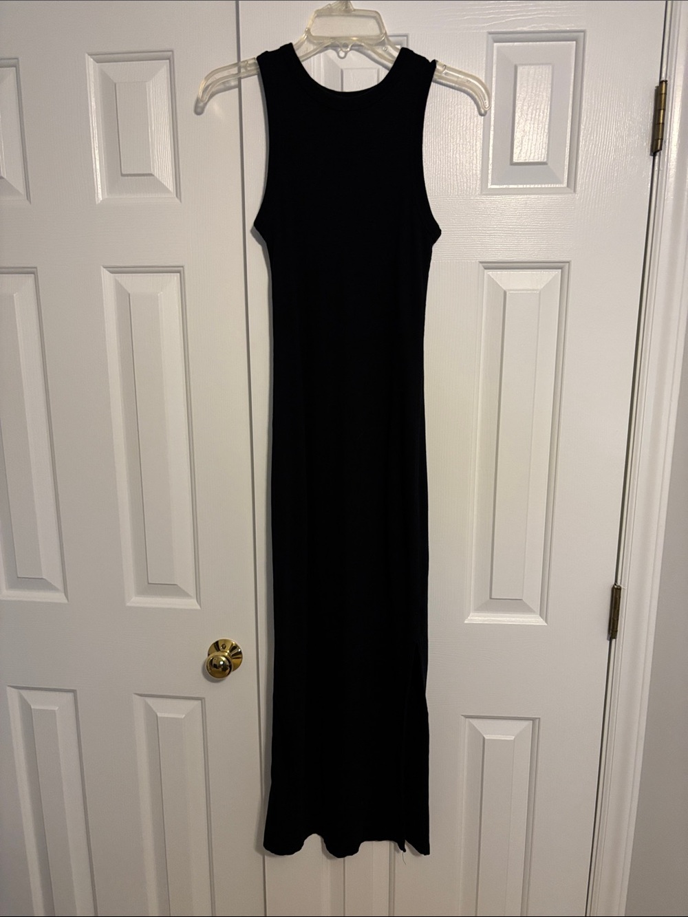 Universal Thread Black Sleeveless Ribbed Maxi Tank Dress
